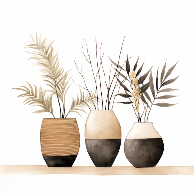 Photo charcoal vases illustration