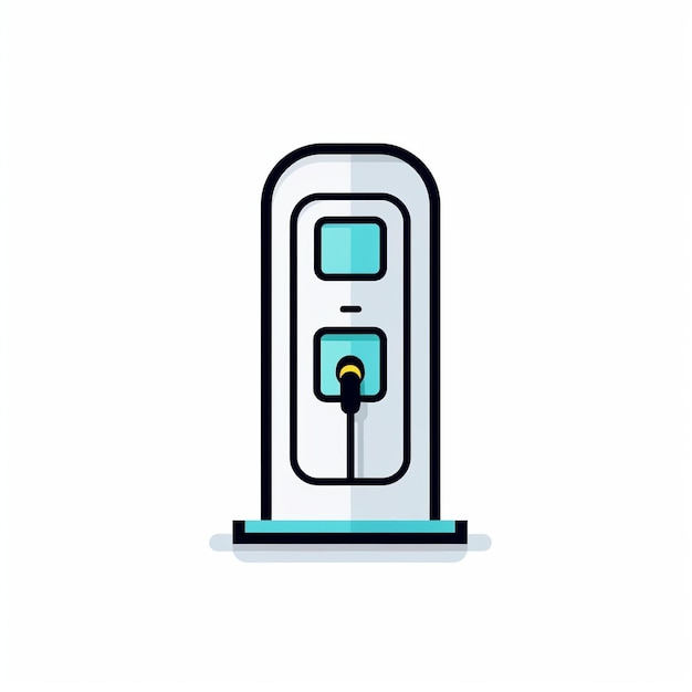 Charging Station Icon Electric Vehicle and Power Supply Art Logo Illustration