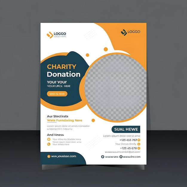 Charity Flyer design and Fundraising banner event Donation poster template