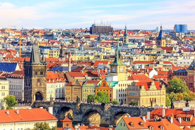 Charles Bridge and the Old Town of Prague.