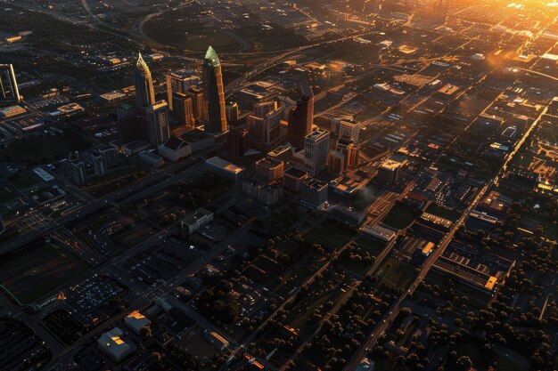 Photo charlotte north carolina usa skyline aerial