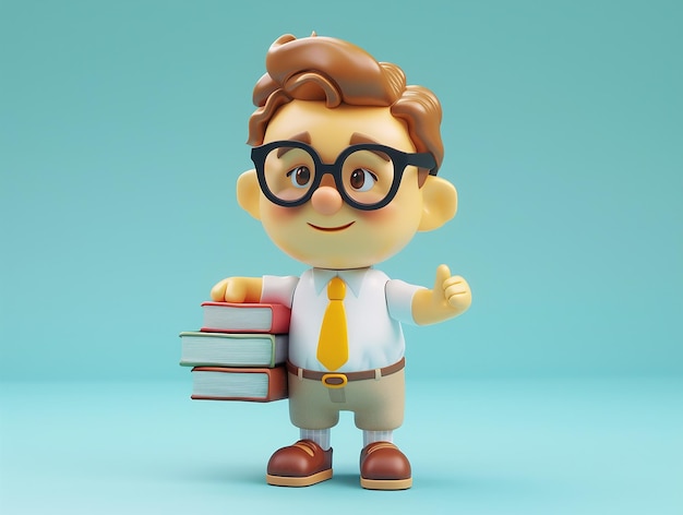 Photo charming 3d illustration of a second grade teacher