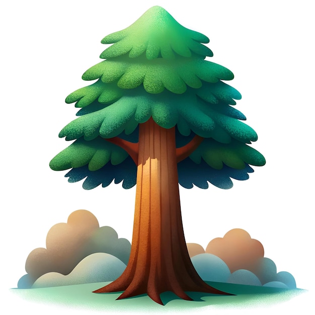 Photo a charming 3d illustration of a tall redwood tree perfect for adding a touch of nature to your designs