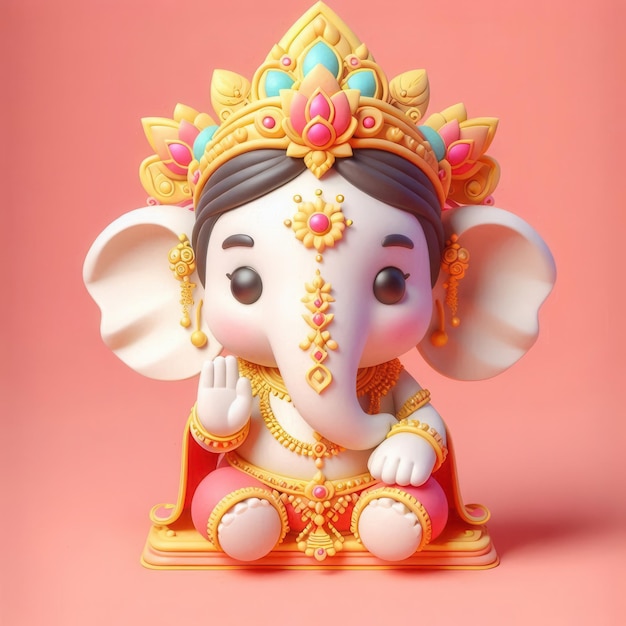 Photo charming 3d illustrations of lord ganesha in playful poses bursting with color and joy celebrating divine love and blessings