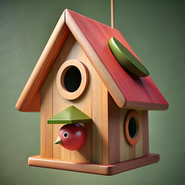 A charming 3D model of a birdhouse perfect for adding a touch of nature to your designs