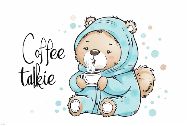 Photo a charming and adorable kawaii bear design featuring