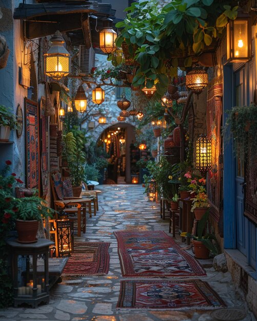 Photo a charming alleyway in historic city adorned wallpaper