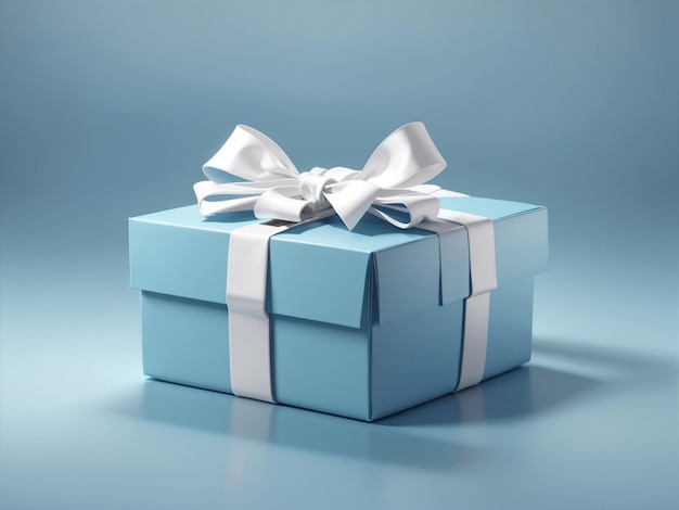 Charming Baby Blue Gift Box Mockup