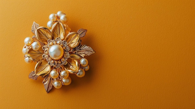 Charming Brooch Isolated on Flat Color