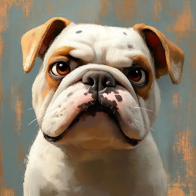 A charming bulldog portrait showcasing its expressive face and distinct features perfect for pet lovers and animal enthusiasts