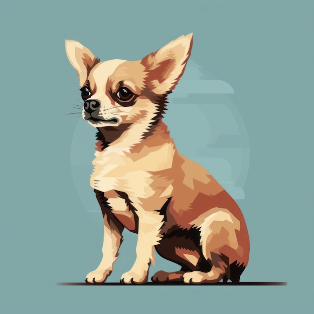 Charming Chihuahua Iconic 8bit Vector Illustration In Cyril Rolando Style