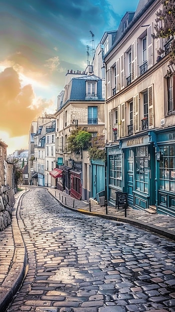 the charming cobblestone streets of Montmartre