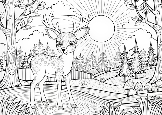 Photo charming creatures kids coloring book pages