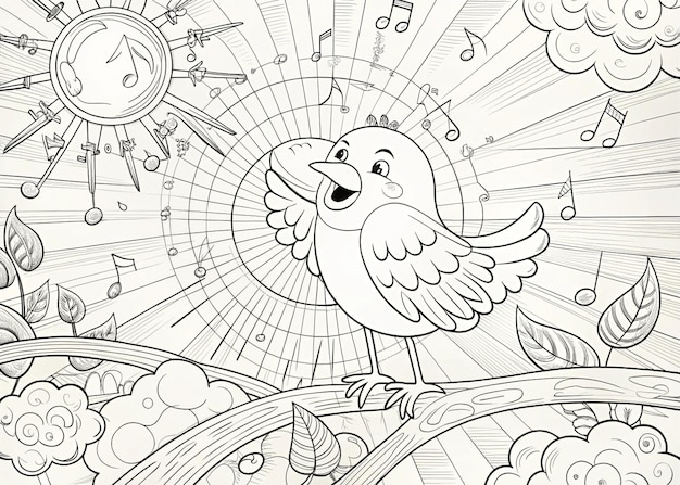 Photo charming creatures kids coloring book pages