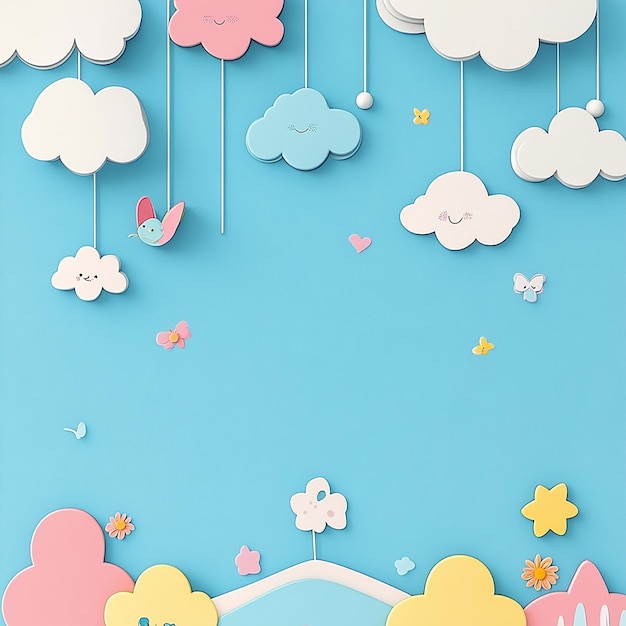 Photo charming and fun cartoon paper background