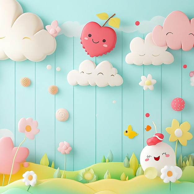 Charming and Fun Cartoon Paper Background