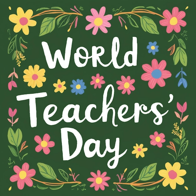 Photo charming handdrawn world teachers day composition