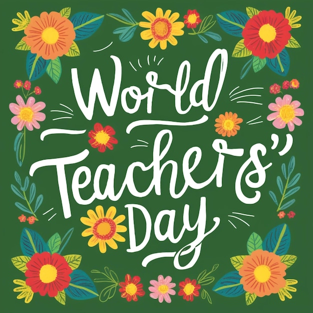 Photo charming handdrawn world teachers day composition