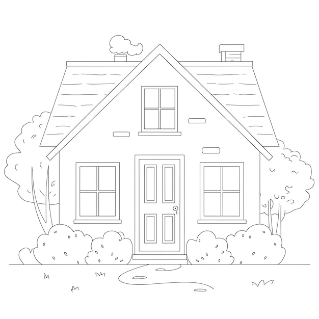 Charming House for Coloring Pages