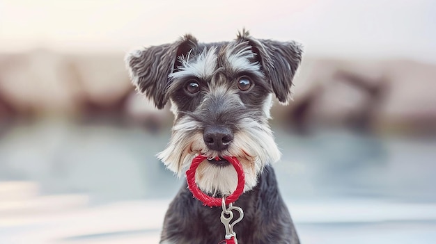 Photo a charming image of a miniature schnauzer dog