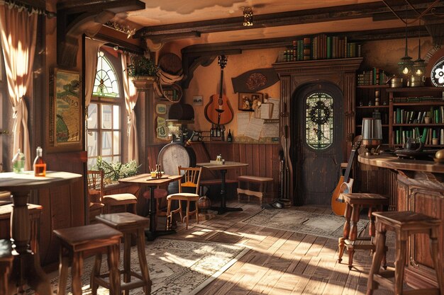 A charming Irish pub with traditional music and da