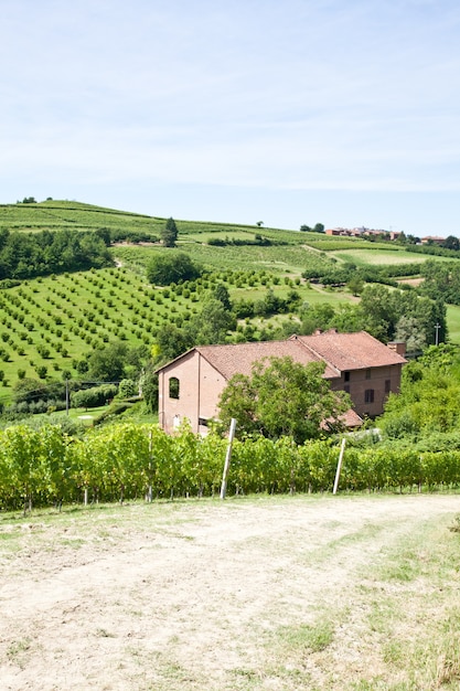 Charming Italian villa in Monferrato area (Piemonte region, north Italy) during spring season