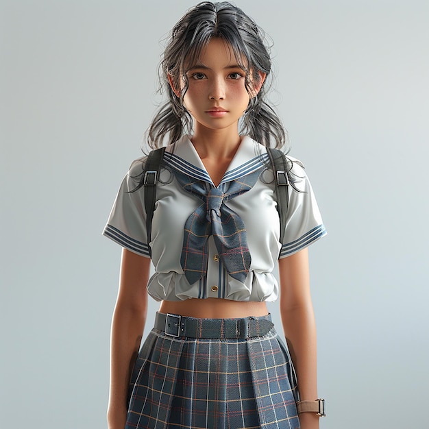 Charming Japanese Schoolgirl Youthful Grace and Innocence