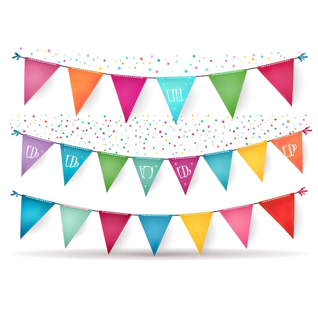 Photo charming and lovely birthday banners isolated on white background