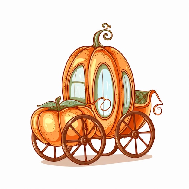 Charming nursery art of a pumpkin carriage