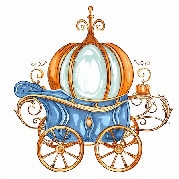 Photo charming nursery art of a pumpkin carriage