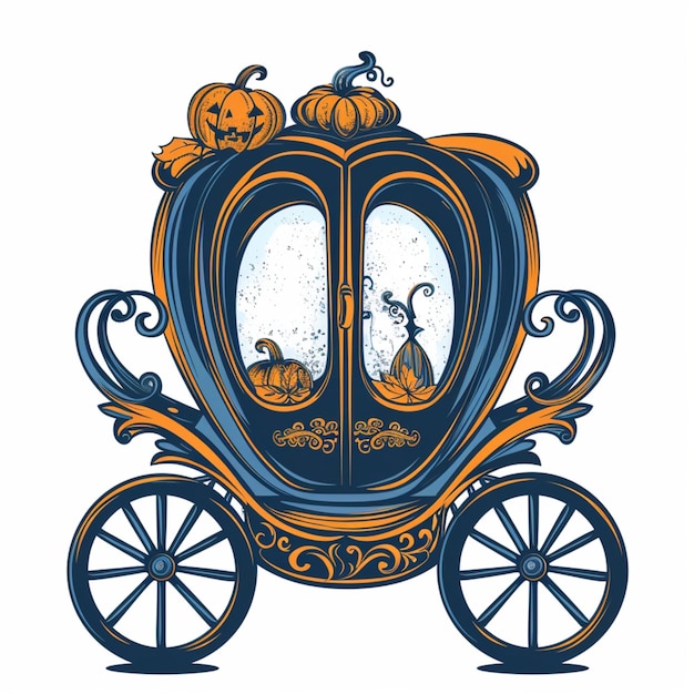 Charming nursery art of a pumpkin carriage