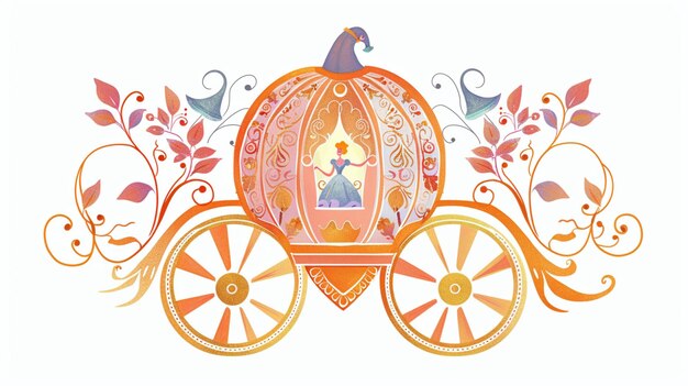 Photo charming nursery art of a pumpkin carriage