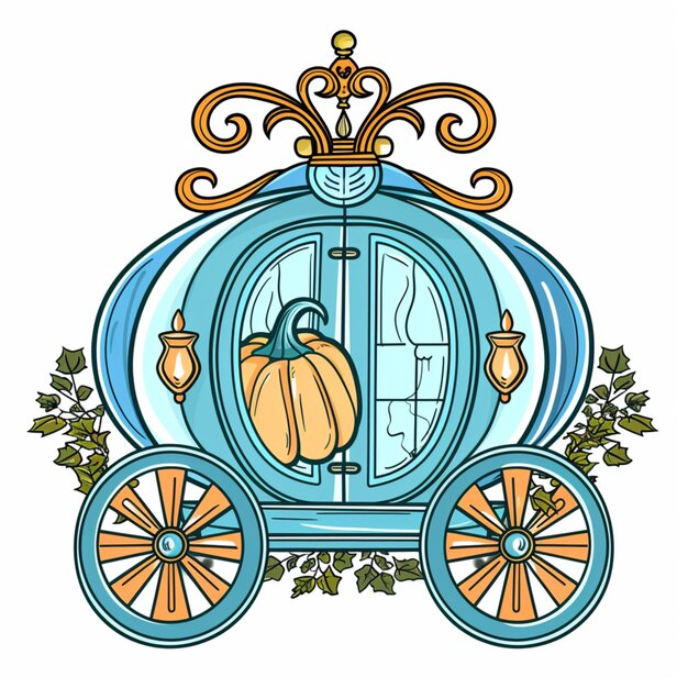 Photo charming nursery art of a pumpkin carriage