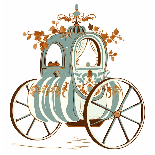 Charming nursery art of a pumpkin carriage