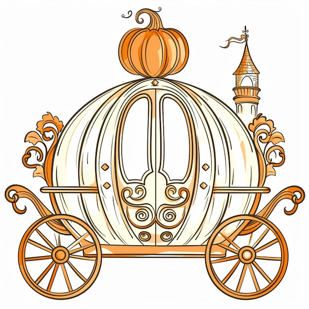 Photo charming nursery art of a pumpkin carriage