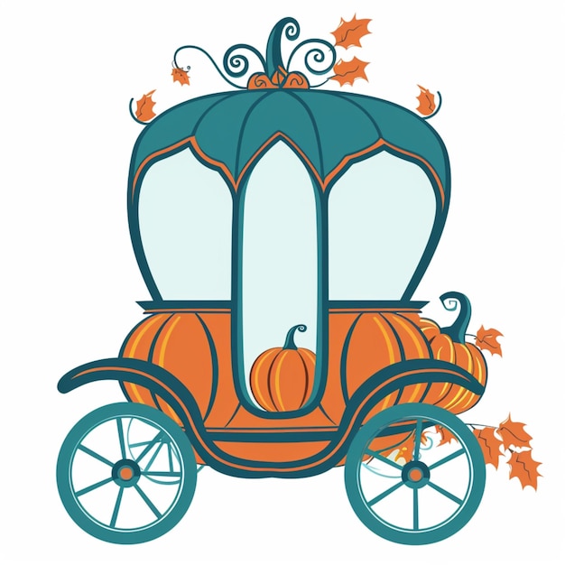 Photo charming nursery art of a pumpkin carriage