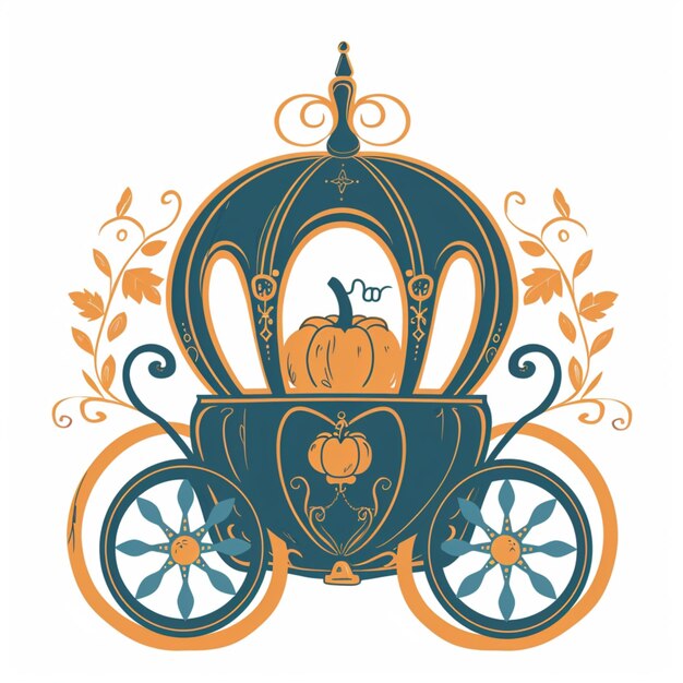 Photo charming nursery art of a pumpkin carriage