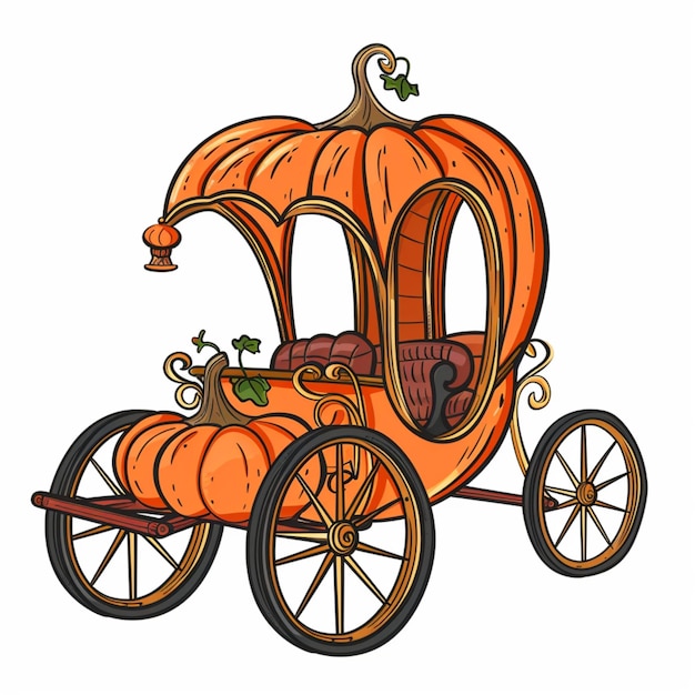 Charming nursery art of a pumpkin carriage