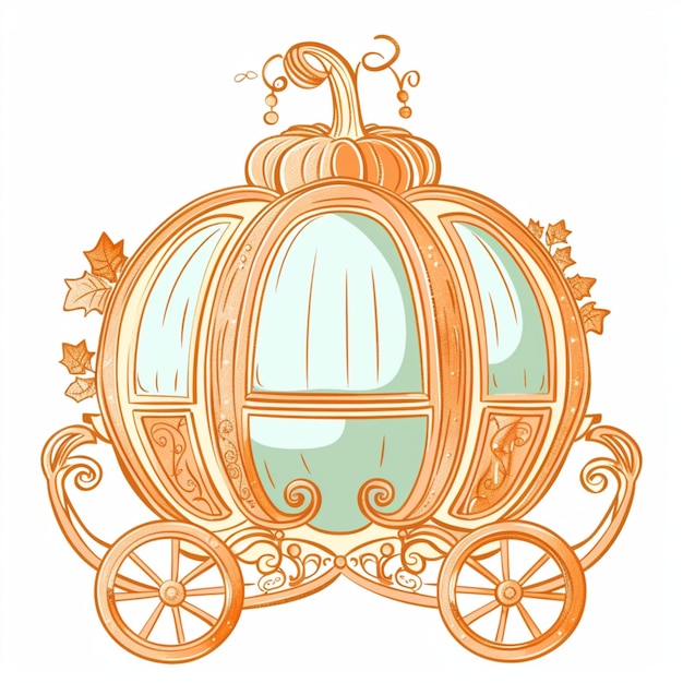 Photo charming nursery art of a pumpkin carriage