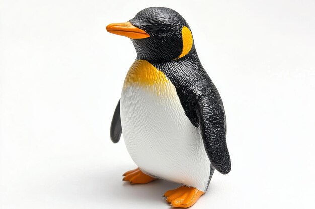 A charming penguin figurine ready for adventure on a bright white background