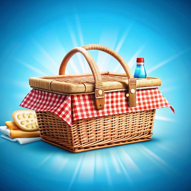 Photo charming picnic baskets and outdoor dining delights