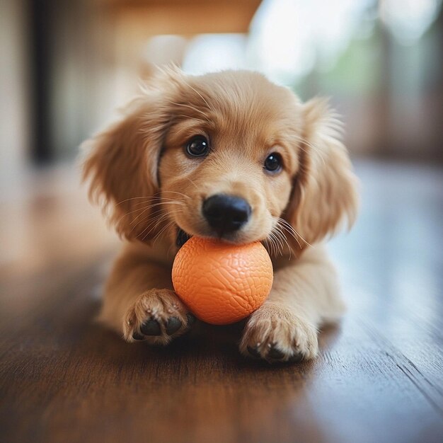 Photo charming and playful dog