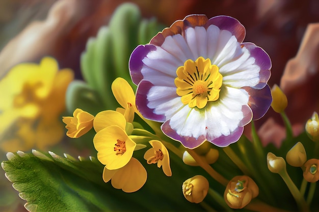 Charming Primrose in the Springtime Generative AI