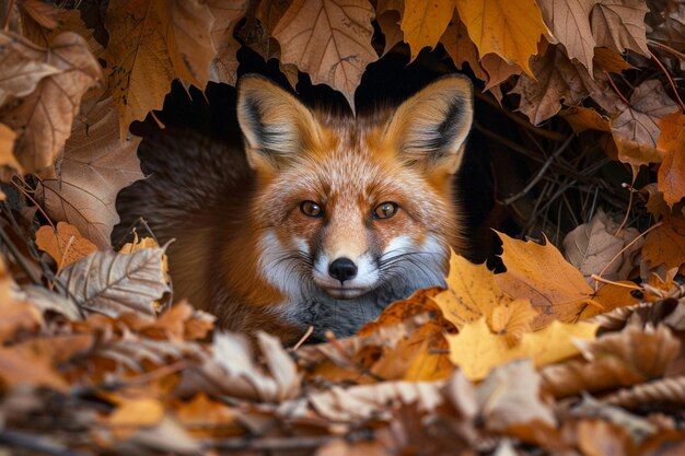 A charming scene of a Cross fox nestled comfortabl generative ai