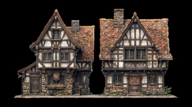 Photo charming timberframed medieval houses