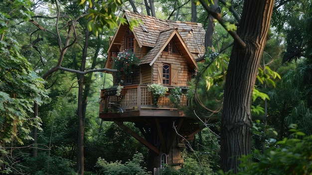 Charming Treehouse in a Lush Canopy