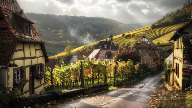 Photo charming village nestled in the hills