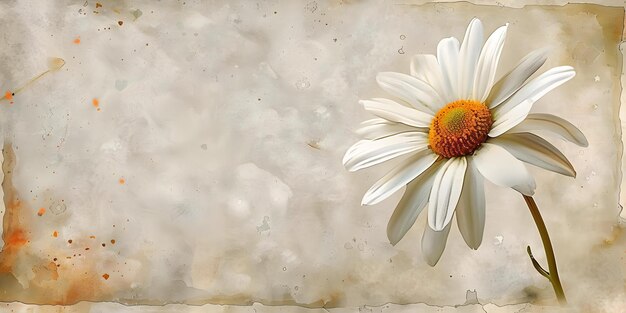 Photo charming watercolor image featuring a single daisy in a soft style concept watercolor painting single daisy soft style nature art floral illustration