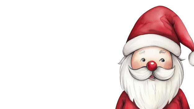 Charming watercolor Santa Claus illustration for Christmas on a white background Festive