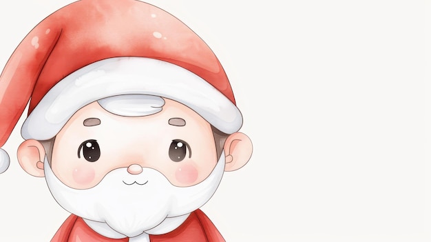 Charming watercolor Santa Claus illustration for Christmas on a white background Festive